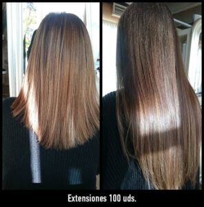 trabajos extensiones de pelo antes y después