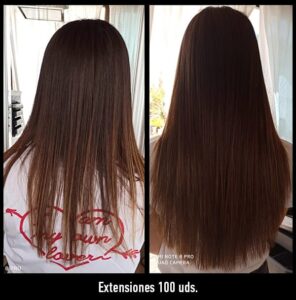 trabajos extensiones de pelo antes y después