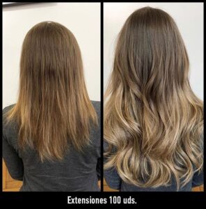 extensiones de pelo antes y después